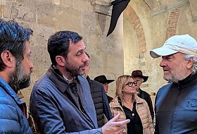 Pistoia da film col set di Giovanni Veronesi