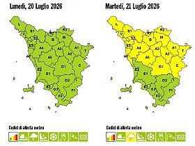 Allerta gialla per temporali nel Pisano