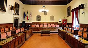 La sala del Consiglio comunale di Arezzo
