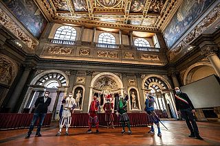 In foto il sorteggio nel Palazzo Vecchio