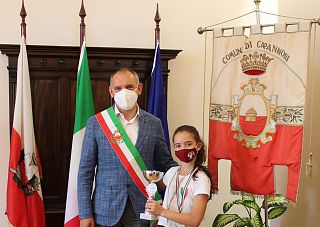 Maia Papeschi col sindaco Menesini