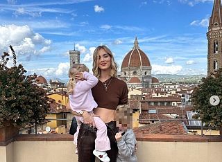 Chiara Ferragni e i suoi bambini a Firenze