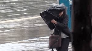 persona con ombrello sotto l'acqua