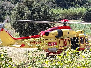 L'elicottero Pegaso durante le operazioni di soccorso