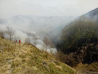 Foto incendio a Pescaglia - Foto Fb Unione Comuni Media Valle del Serchio