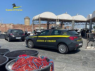La guardia di finanza nel porto di Livorno