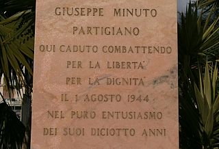 La stele a Giuseppe Minuto