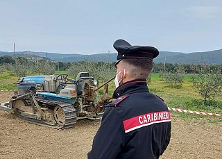 Un carabiniere sul luogo dell'incidente