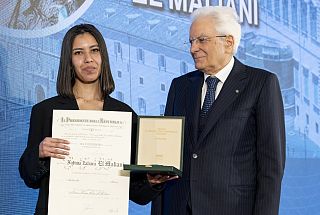 Fatima Zahra El Maliani insignita dal presidente Mattarella