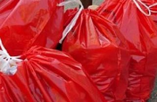 sacchi rossi per i rifiuti covid