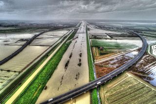 alluvione scolmatore foto aerea