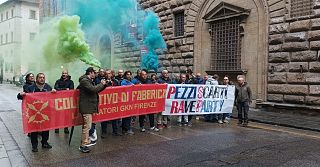 I lavoratori in via Cavour a Firenze