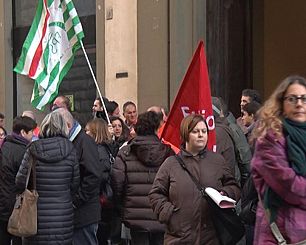 Un momento della protesta a Firenze
