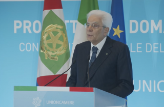 Il presidente Mattarella durante il suo intervento a Firenze