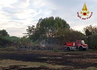 Il campo in cui è scoppiato l'incendio