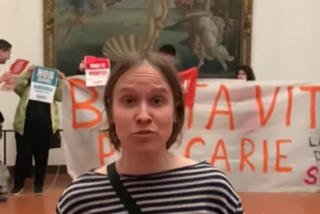 Un momento della protesta