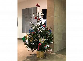 L'albero di Natale all'ingresso dell'ospedale della Gruccia