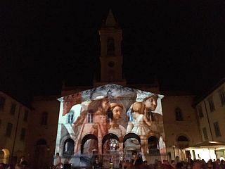 Un'immagine dello spettacolo di videomapping a San Giovanni