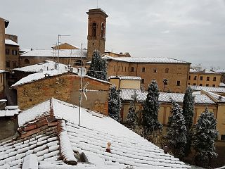 Una nevicata di qualche tempo fa a Volterra