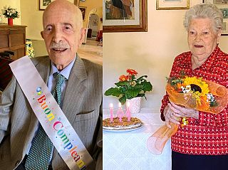 Basilio e Bianchina che hanno compiuto 104 anni nei giorni scorsi