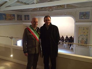 Il sindaco Taglioli con il governatore della Toscana Enrico Rossi durante la recente visita
