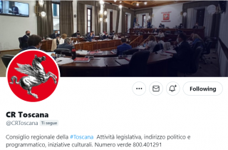 Il profilo Twitter del Consiglio regionale della Toscana
