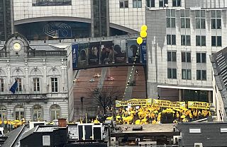 La protesta degli agricoltori a Bruxelles