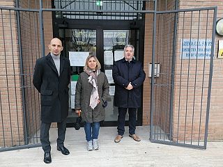 Sergio Di Maio, Matteo Ferrucci e Valentina Bertini durante il sopralluogo al distretto