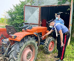 I trattore rubato trovato a Castelfranco