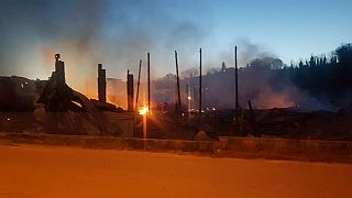 L'incendio allo stabilimento Valentino Shoes di Levane nell'aprile scorso