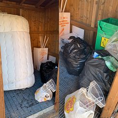 I rifiuti abbandonati nell'ecobox di Contea 