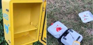 Il defibrillatore distrutto dai vandali