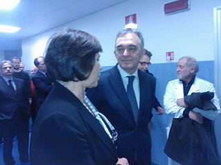 Il presidente della regione Enrico Rossi durante l'ultima visita all'ospedale di Cisanello