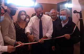 Matteo Salvini inaugura la sede della Lega a Montevarchi