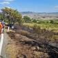 Incendio lungo la strada provinciale