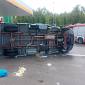 Camper ribaltato da una tromba d'aria