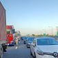 A1 in tilt dopo lo scontro tra due camion