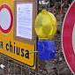 Strada chiusa di notte per trasporto eccezionale