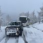 Autobus di pellegrini bloccato dalla neve