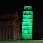 La Torre di Pisa in verde per San Patrizio