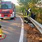 Centauro ferito nell'impatto contro il guardrail 